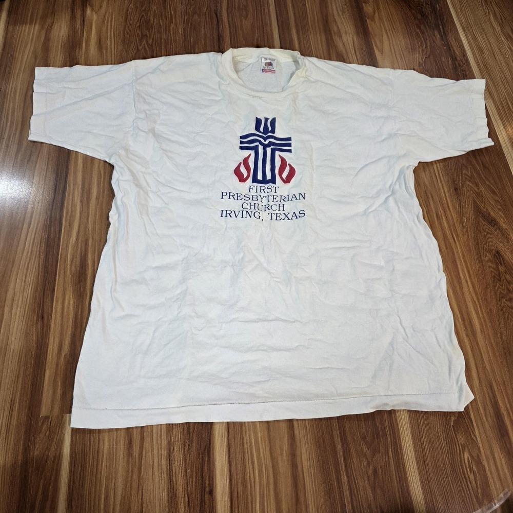 Vintage Presbyterian Church Irving TX Shirt Mens XL White Fruit‎ Of The Loom 90s